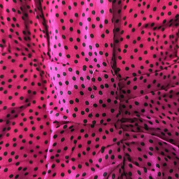 Zara Women's Ruched Satin Effect Print Wrap Dress Fuchsia Pink Size Small - Picture 15 of 15